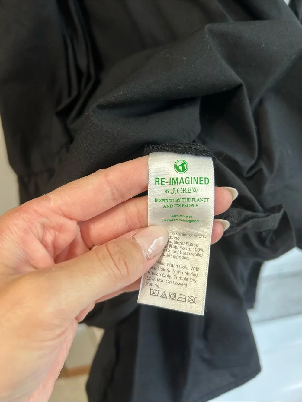 J. Crew Black Long Sleeve Tiered Shirt Dress with Waist Tie